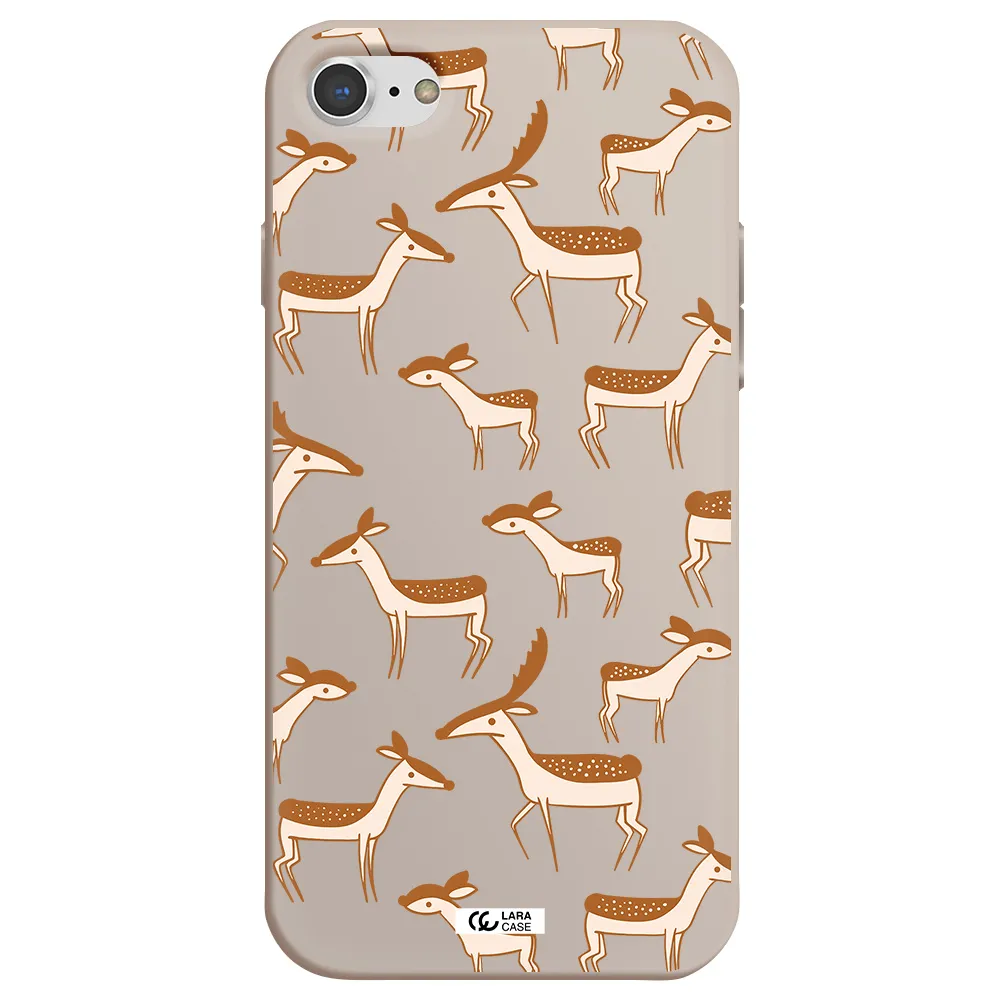 a pattern of deer and fawns Apple iPhone 7 Silicone Stone Case
