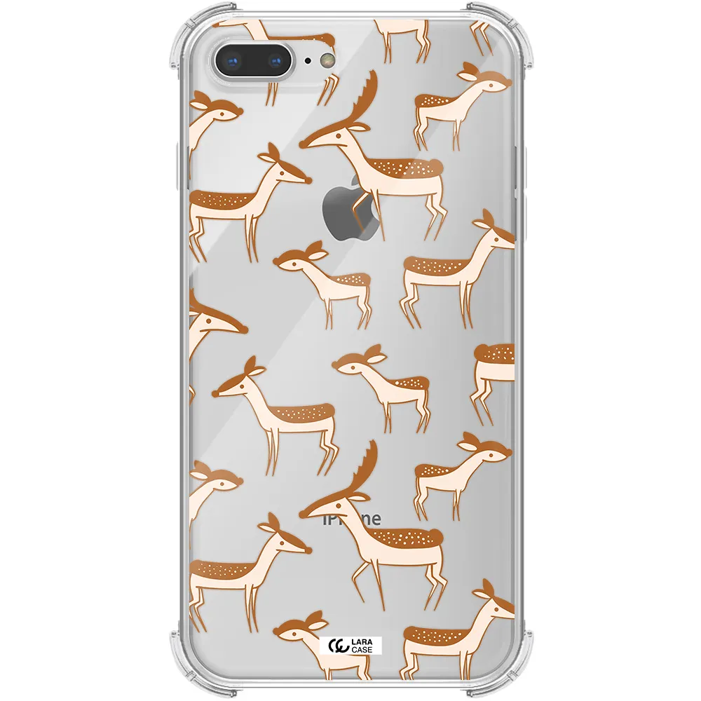 a pattern of deer and fawns Apple iPhone 8 plus Clear PC Case