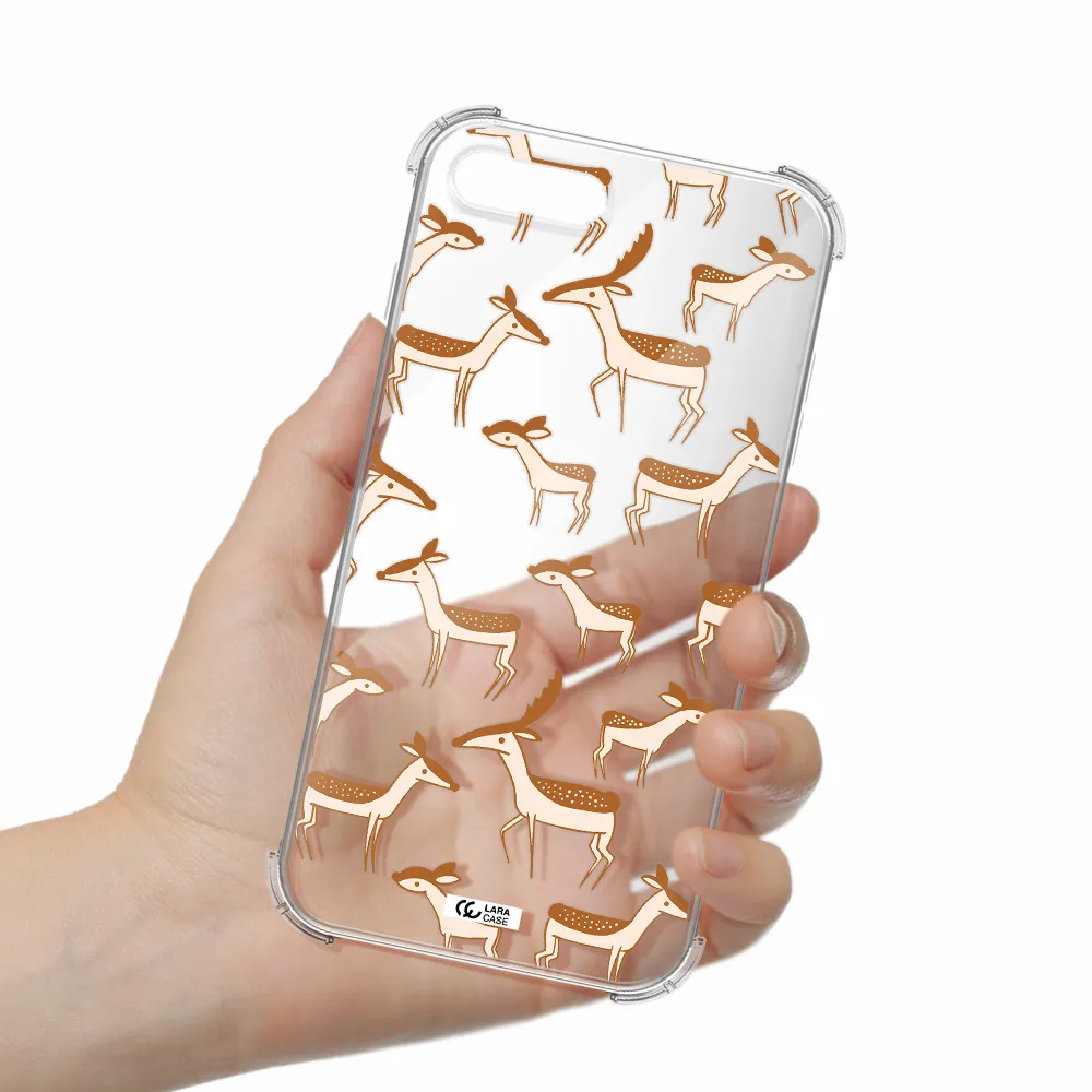 a pattern of deer and fawns Apple iPhone 8 plus Clear PC Case