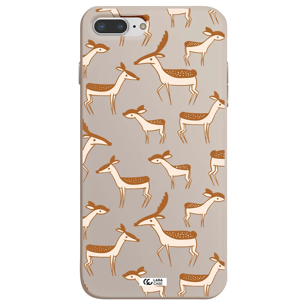a pattern of deer and fawns Apple iPhone 8 plus Silicone Stone Case