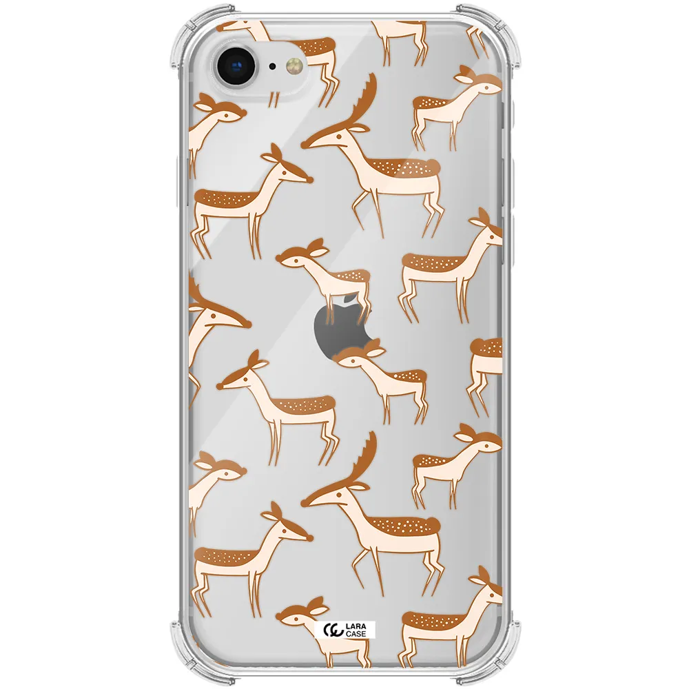 a pattern of deer and fawns Apple iPhone se 2020 Clear PC Case