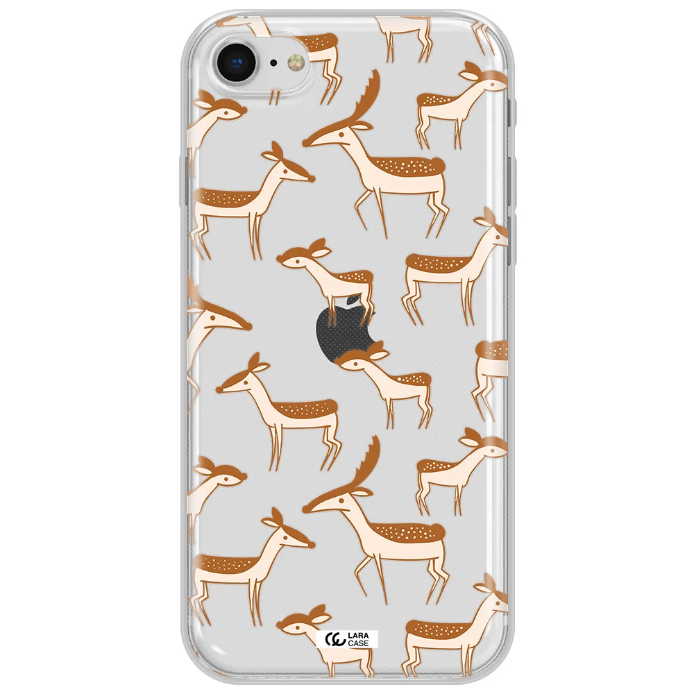 A Pattern Of Deer And Fawns Apple Iphone Se 2020 Clear Tpu Case
