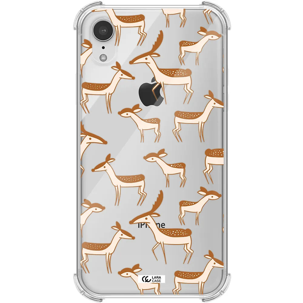 a pattern of deer and fawns Apple iPhone XR Clear PC Case