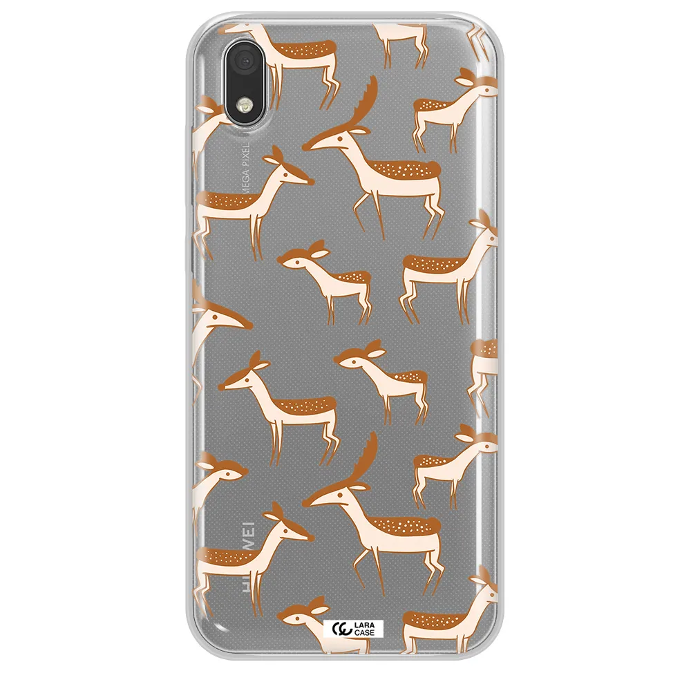 a pattern of deer and fawns Huawei Honor 8S Clear TPU Case