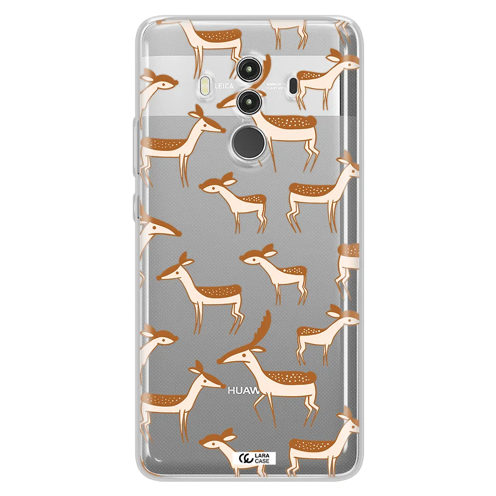 a pattern of deer and fawns Huawei Mate 10 Clear TPU Case