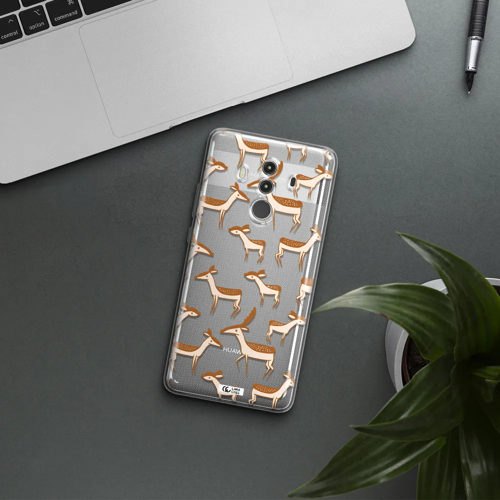 a pattern of deer and fawns Huawei Mate 10 Clear TPU Case