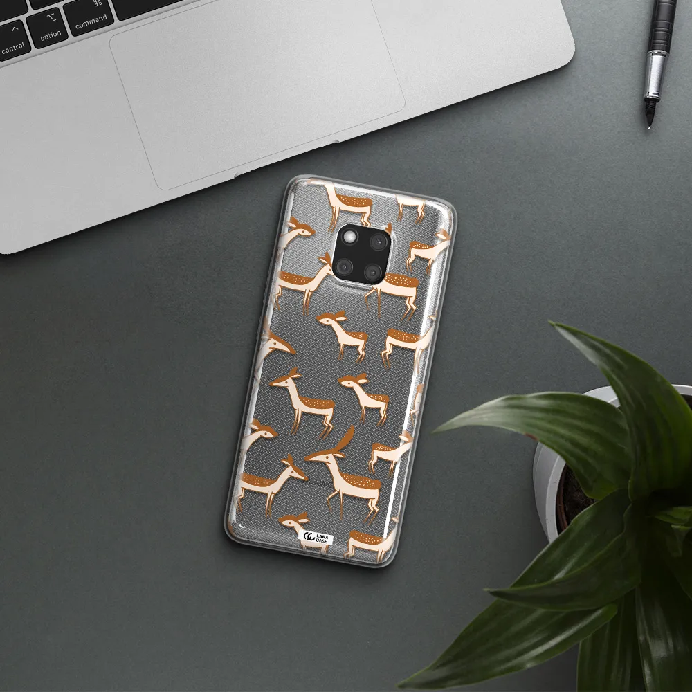 a pattern of deer and fawns Huawei Mate 20 Pro Clear TPU Case