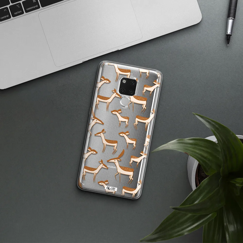 a pattern of deer and fawns Huawei Mate 20X Clear TPU Case