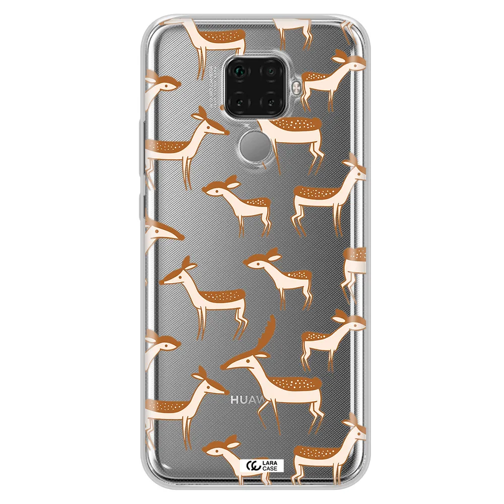 a pattern of deer and fawns Huawei Mate 30 Lite Clear TPU Case