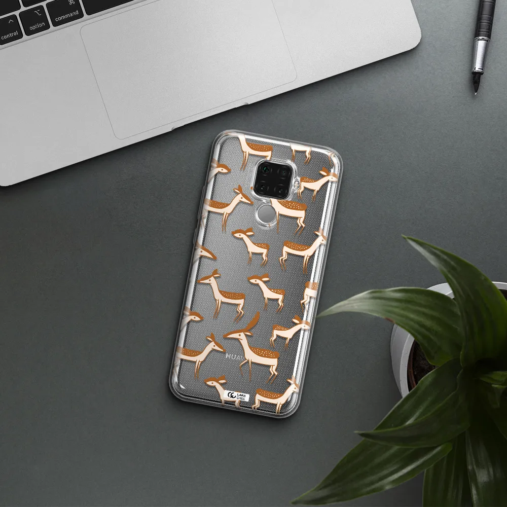 a pattern of deer and fawns Huawei Mate 30 Lite Clear TPU Case