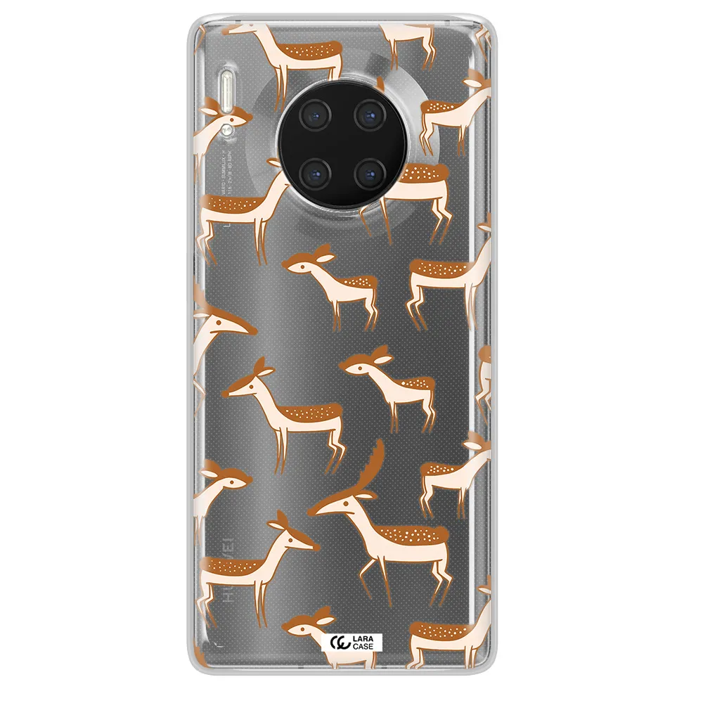 a pattern of deer and fawns Huawei Mate 30 Pro Clear TPU Case