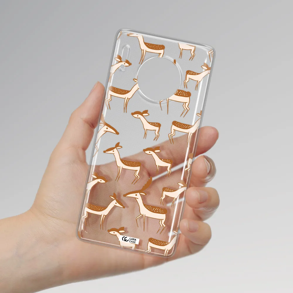 a pattern of deer and fawns Huawei Mate 30 Pro Clear TPU Case