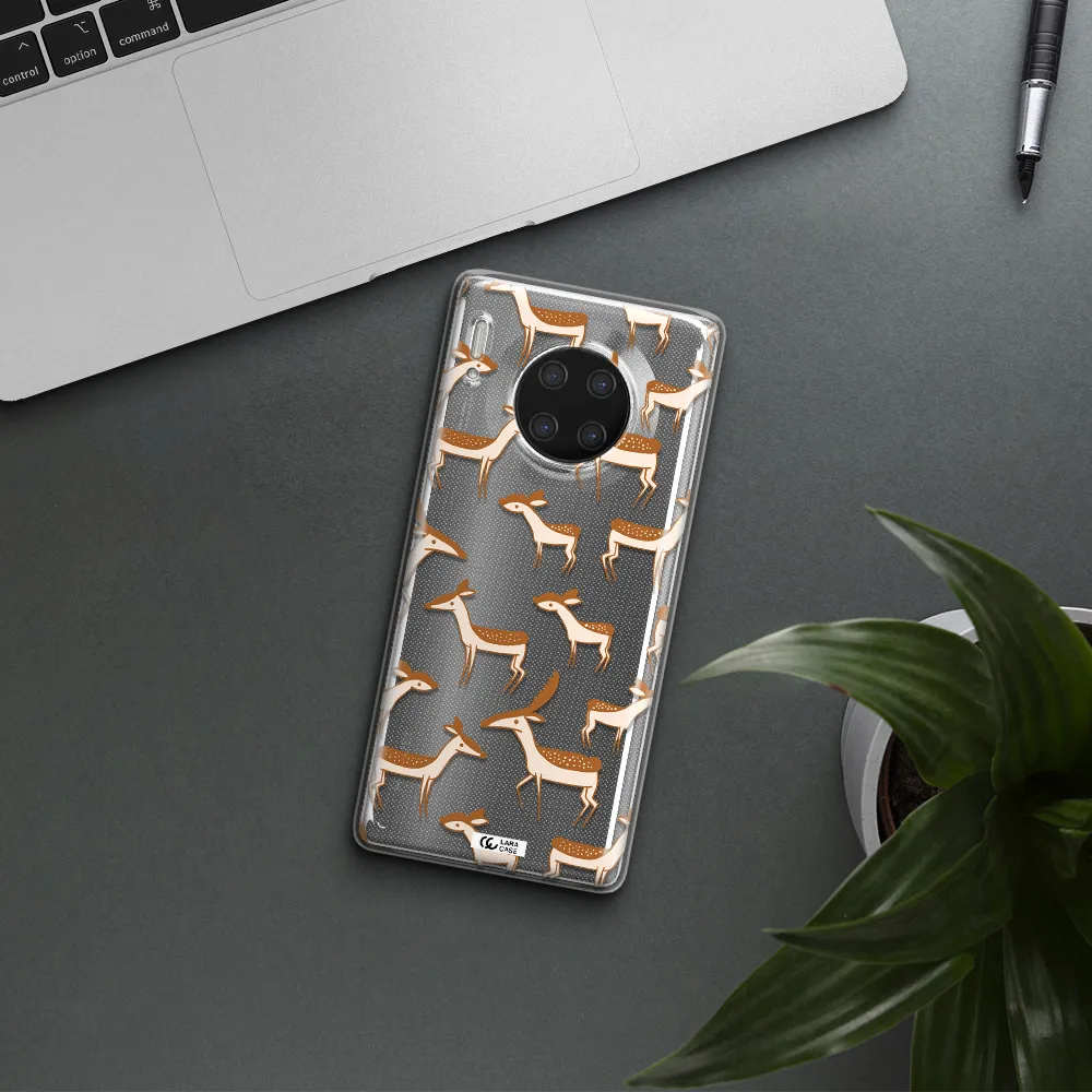 a pattern of deer and fawns Huawei Mate 30 Pro Clear TPU Case
