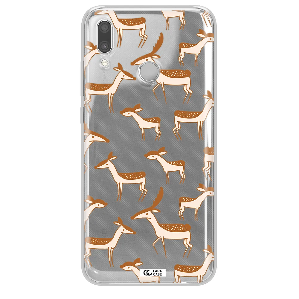a pattern of deer and fawns Huawei P Smart 2019 Clear TPU Case