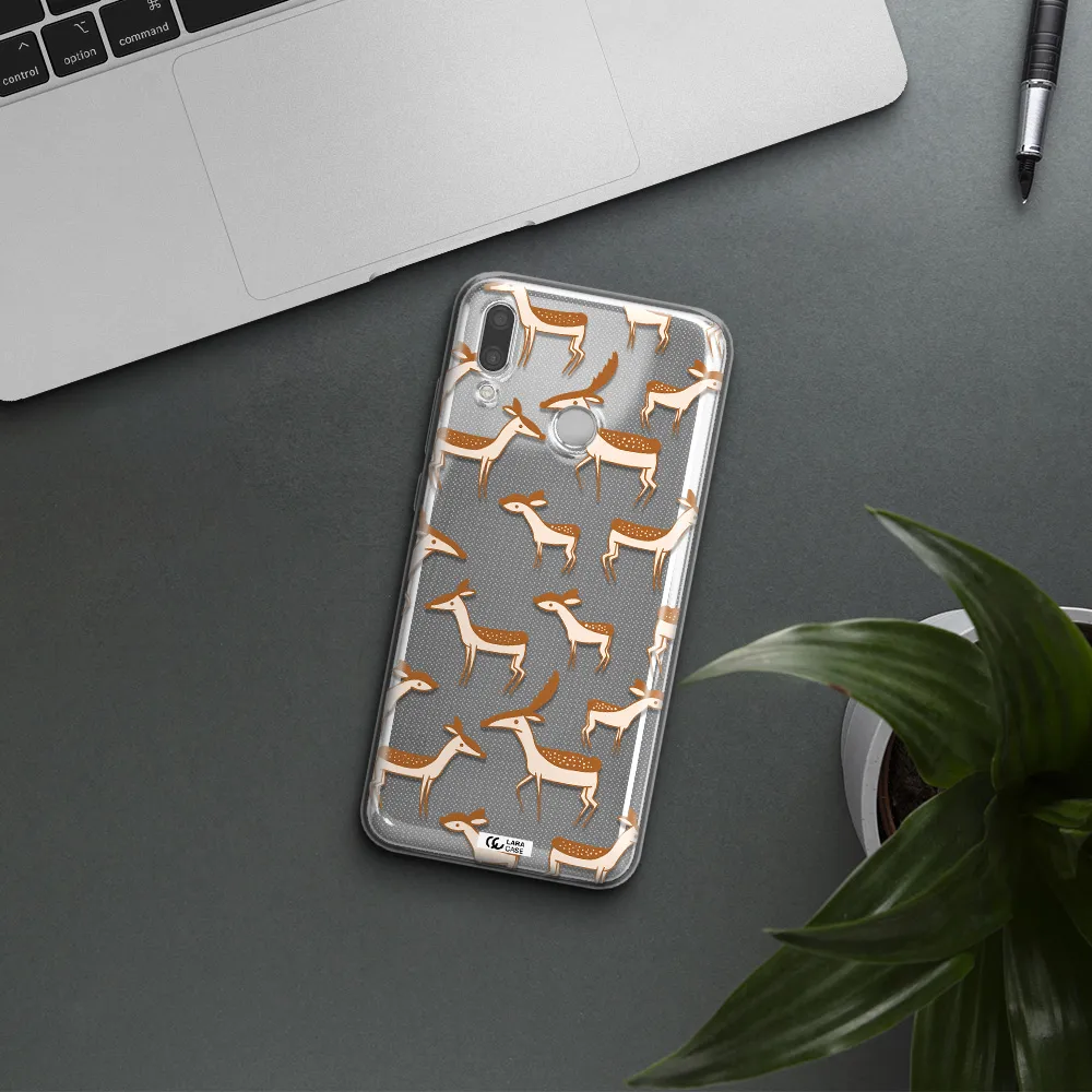 a pattern of deer and fawns Huawei P Smart 2019 Clear TPU Case