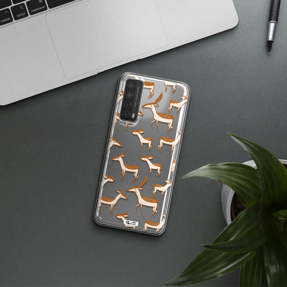 a pattern of deer and fawns Huawei P Smart 2021 Clear TPU Case