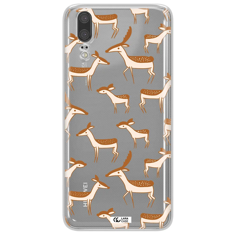 a pattern of deer and fawns Huawei P20 Clear TPU Case