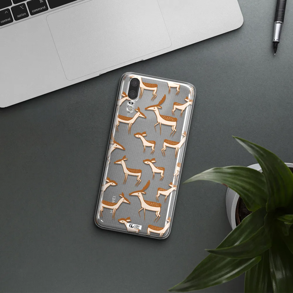 a pattern of deer and fawns Huawei P20 Clear TPU Case