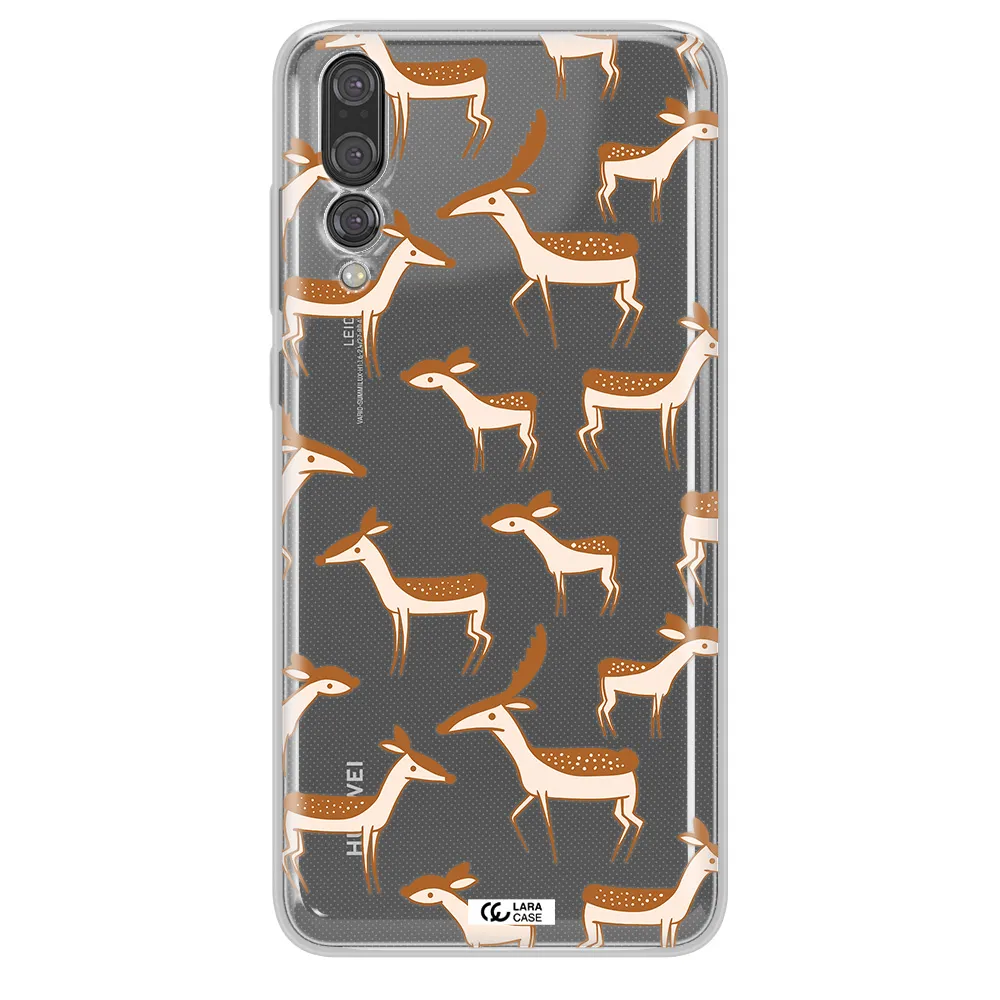a pattern of deer and fawns Huawei P20 Pro Clear TPU Case