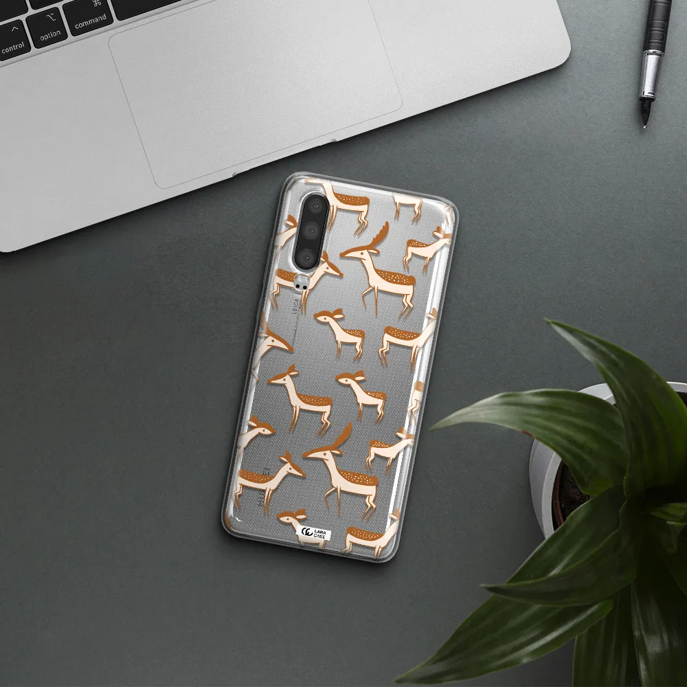a pattern of deer and fawns Huawei P30 Clear TPU Case