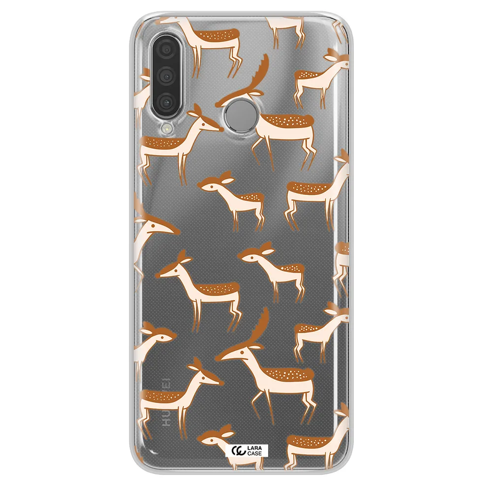 a pattern of deer and fawns Huawei P30 Lite Clear TPU Case
