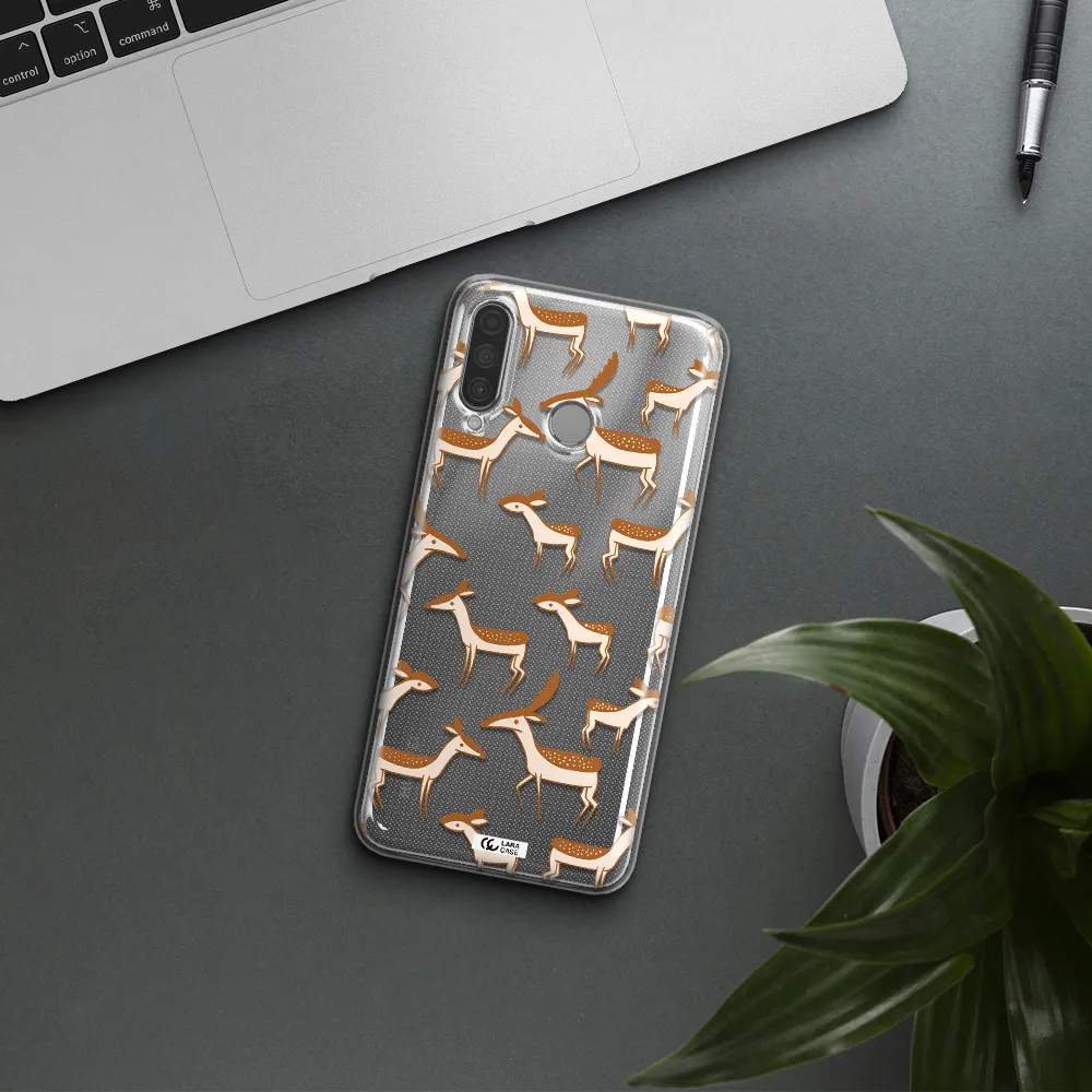 a pattern of deer and fawns Huawei P30 Lite Clear TPU Case