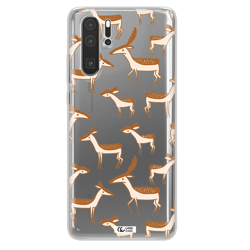 a pattern of deer and fawns Huawei P30 Pro Clear TPU Case