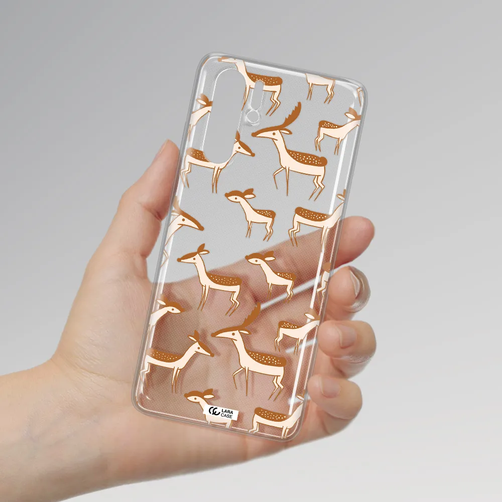 a pattern of deer and fawns Huawei P30 Pro Clear TPU Case