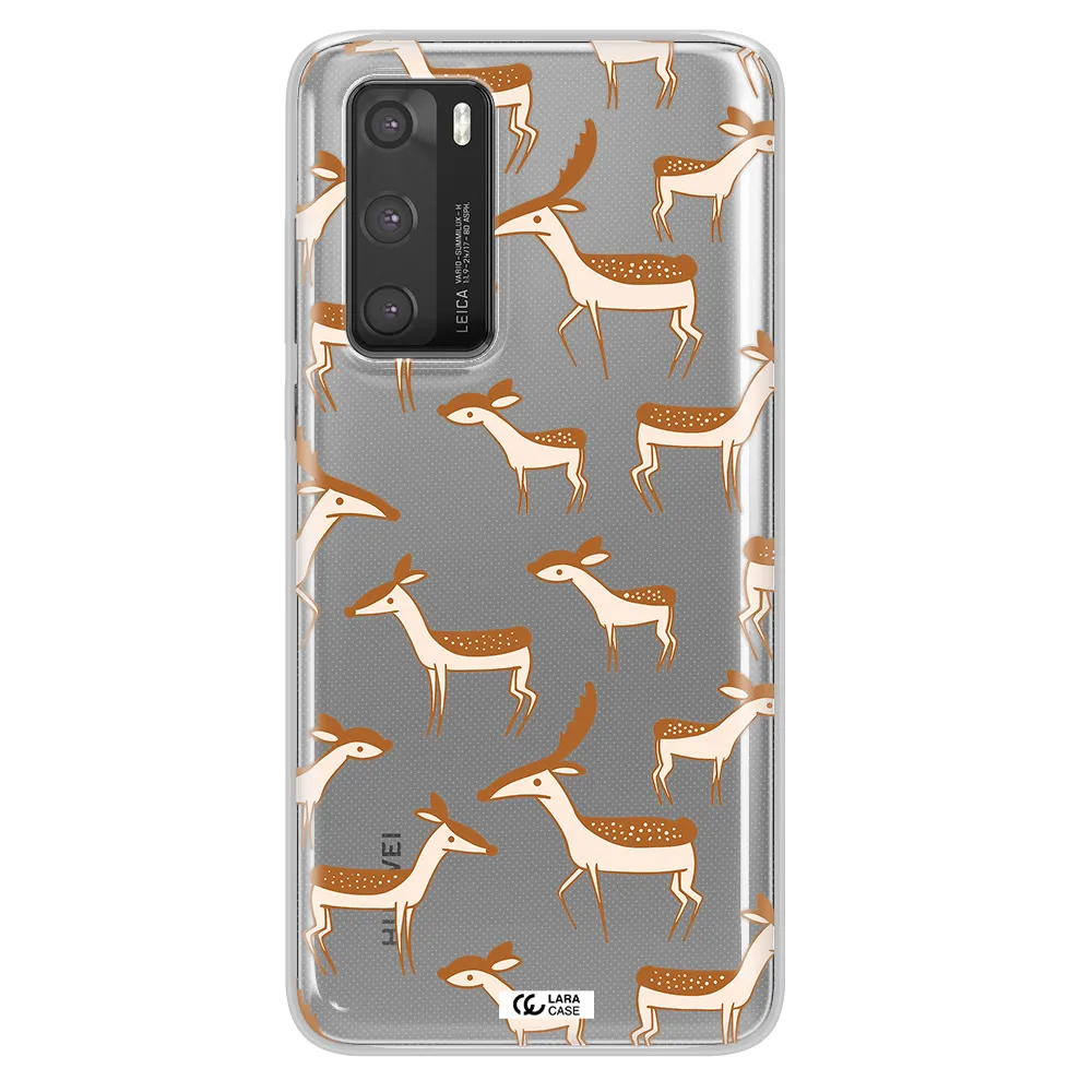 a pattern of deer and fawns Huawei P40 Clear TPU Case