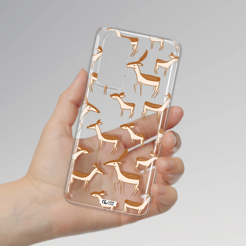 a pattern of deer and fawns Huawei P40 Clear TPU Case