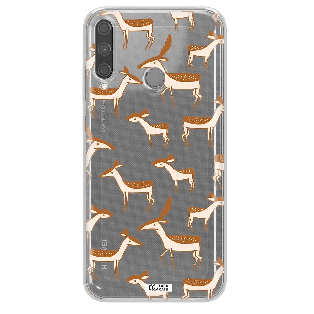 a pattern of deer and fawns Huawei P40 Lite E Clear TPU Case