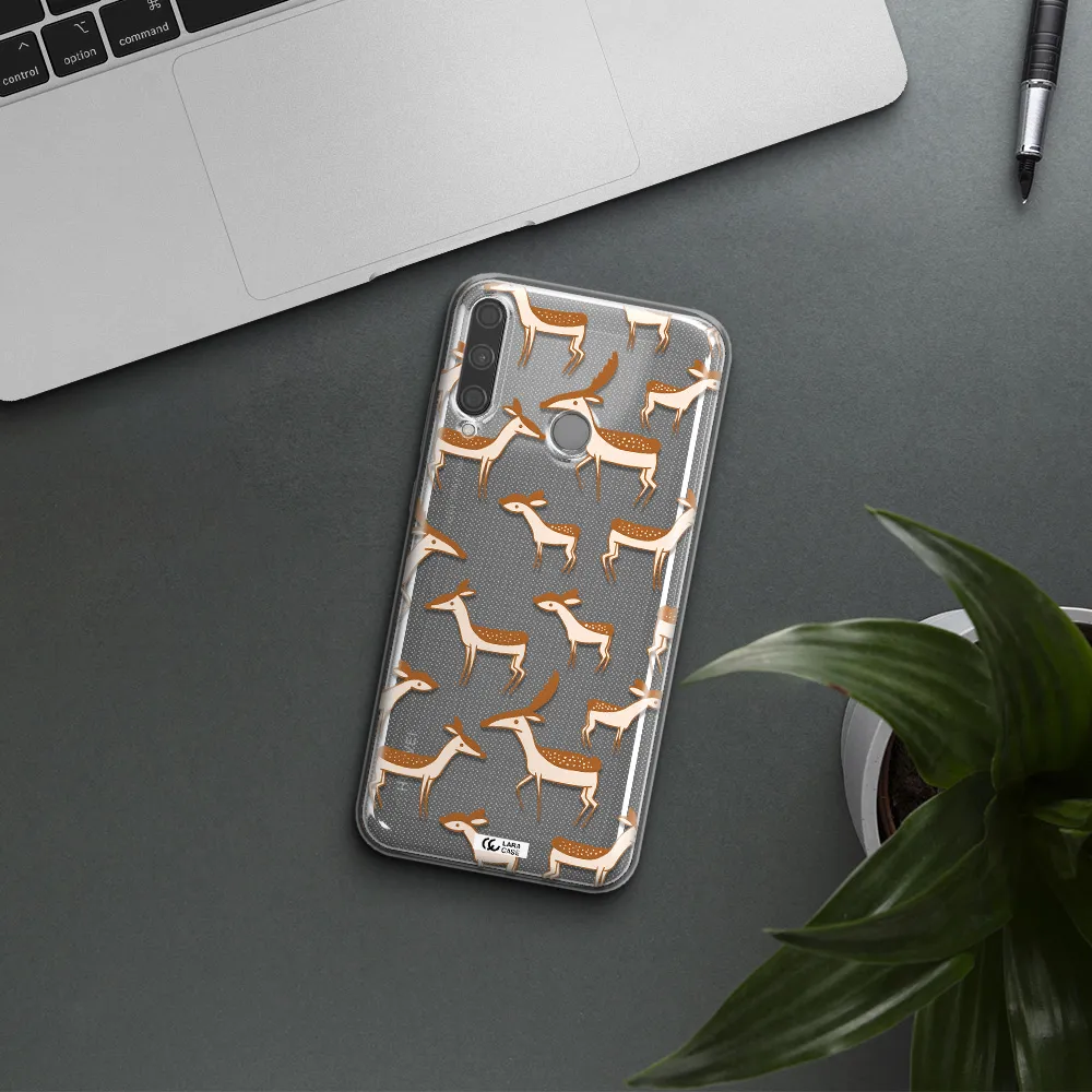 a pattern of deer and fawns Huawei P40 Lite E Clear TPU Case