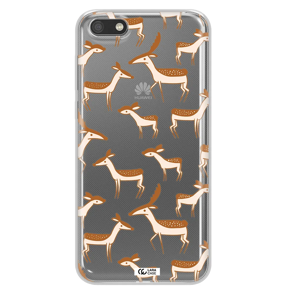 a pattern of deer and fawns Huawei Y5 2018 Clear TPU Case