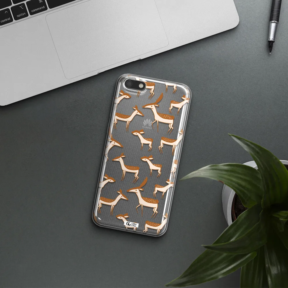a pattern of deer and fawns Huawei Y5 2018 Clear TPU Case