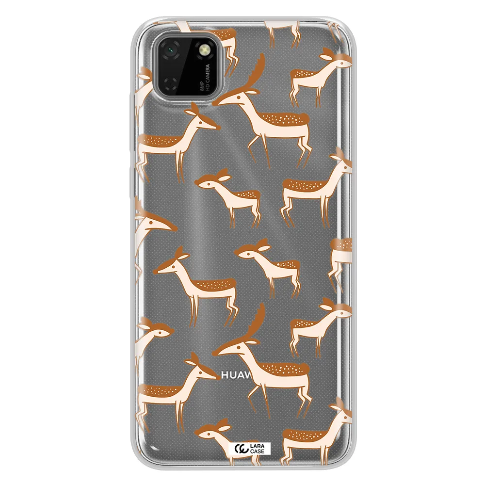a pattern of deer and fawns Huawei Y5P Clear TPU Case