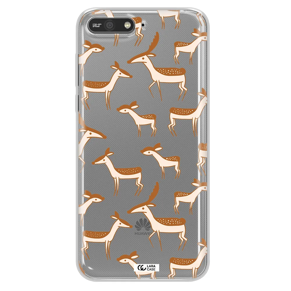 a pattern of deer and fawns Huawei Y6 2018 Clear TPU Case