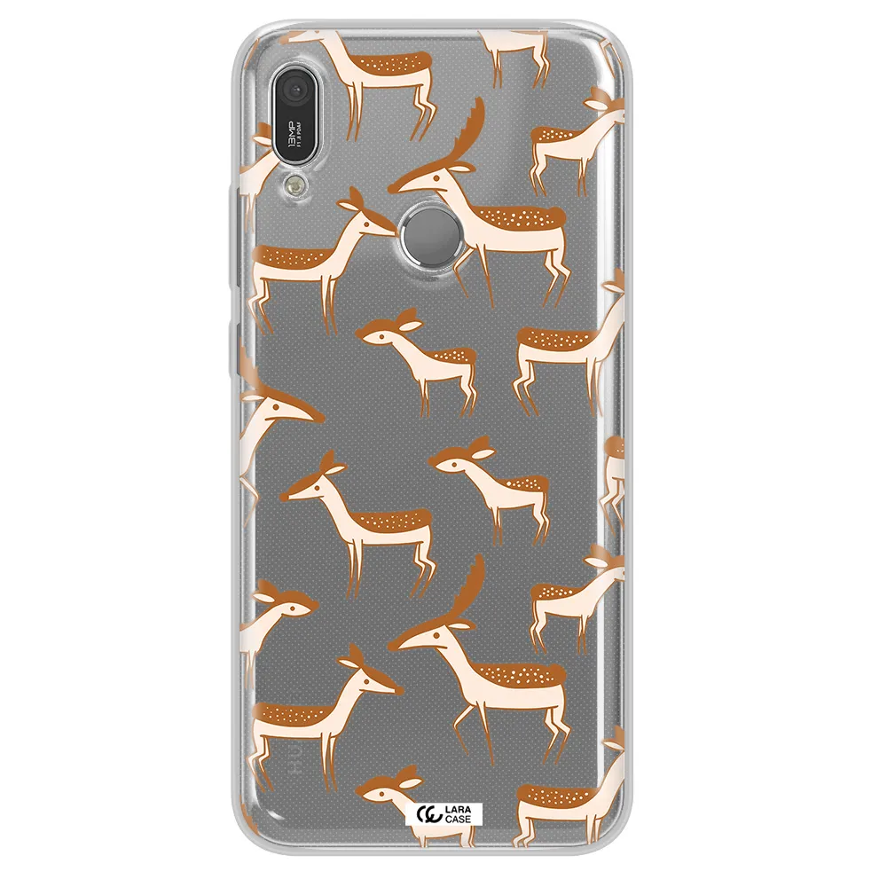 a pattern of deer and fawns Huawei Y6 2019 Clear TPU Case