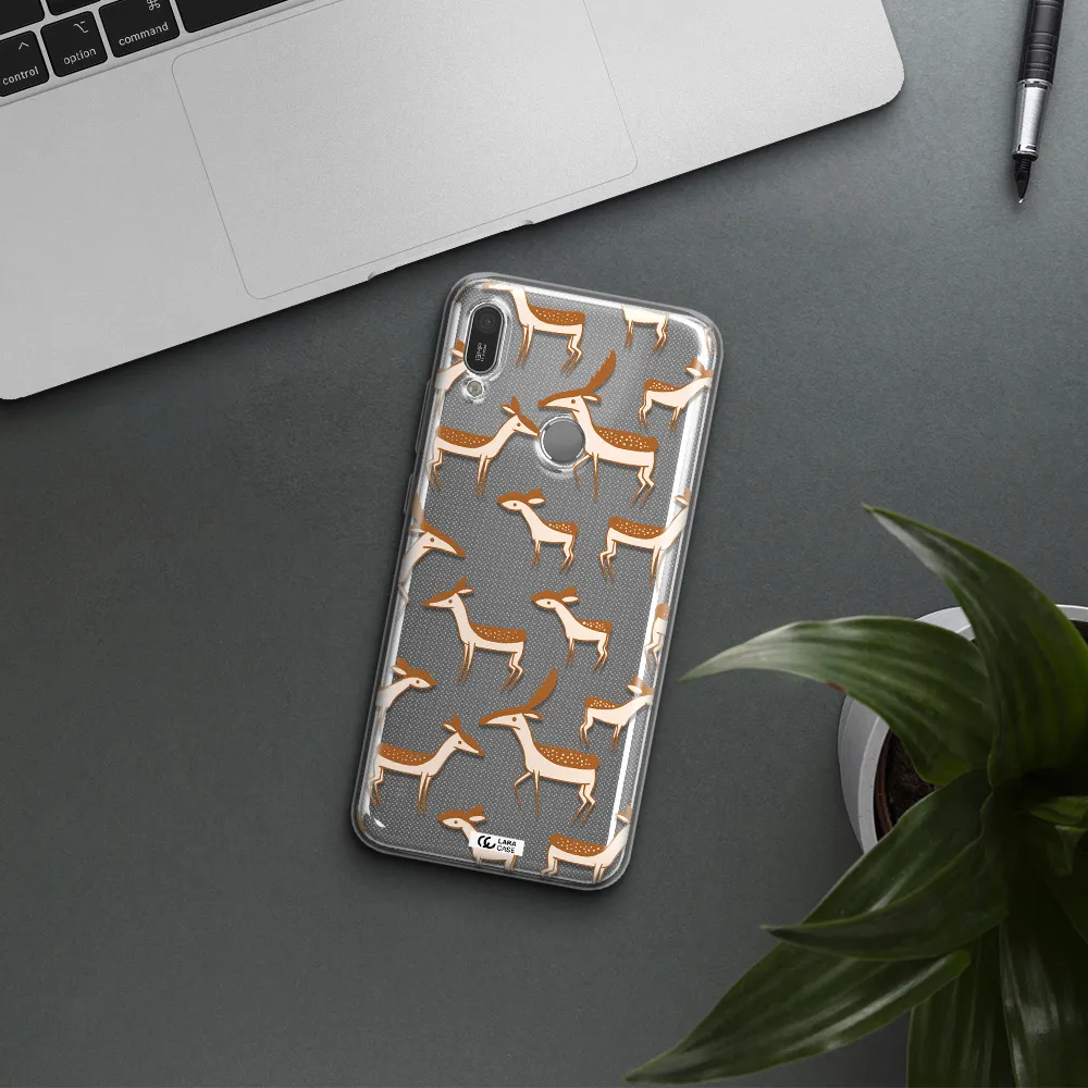 a pattern of deer and fawns Huawei Y6 2019 Clear TPU Case