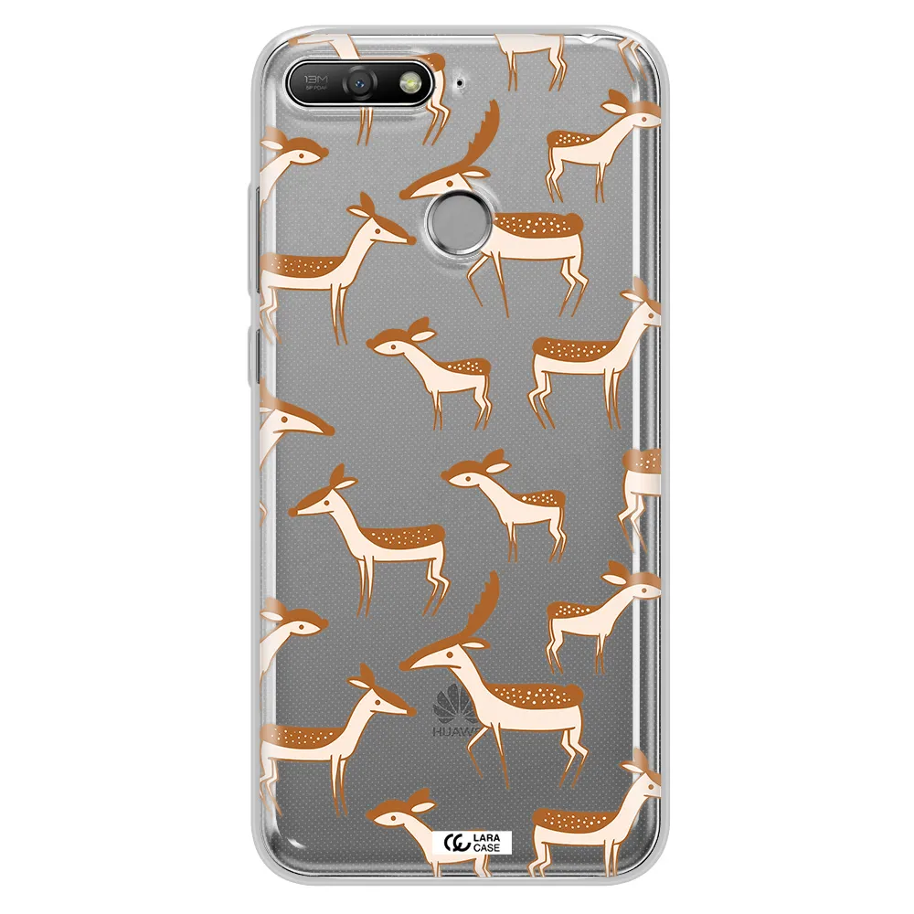 a pattern of deer and fawns Huawei Y6 Prime 2018 Clear TPU Case