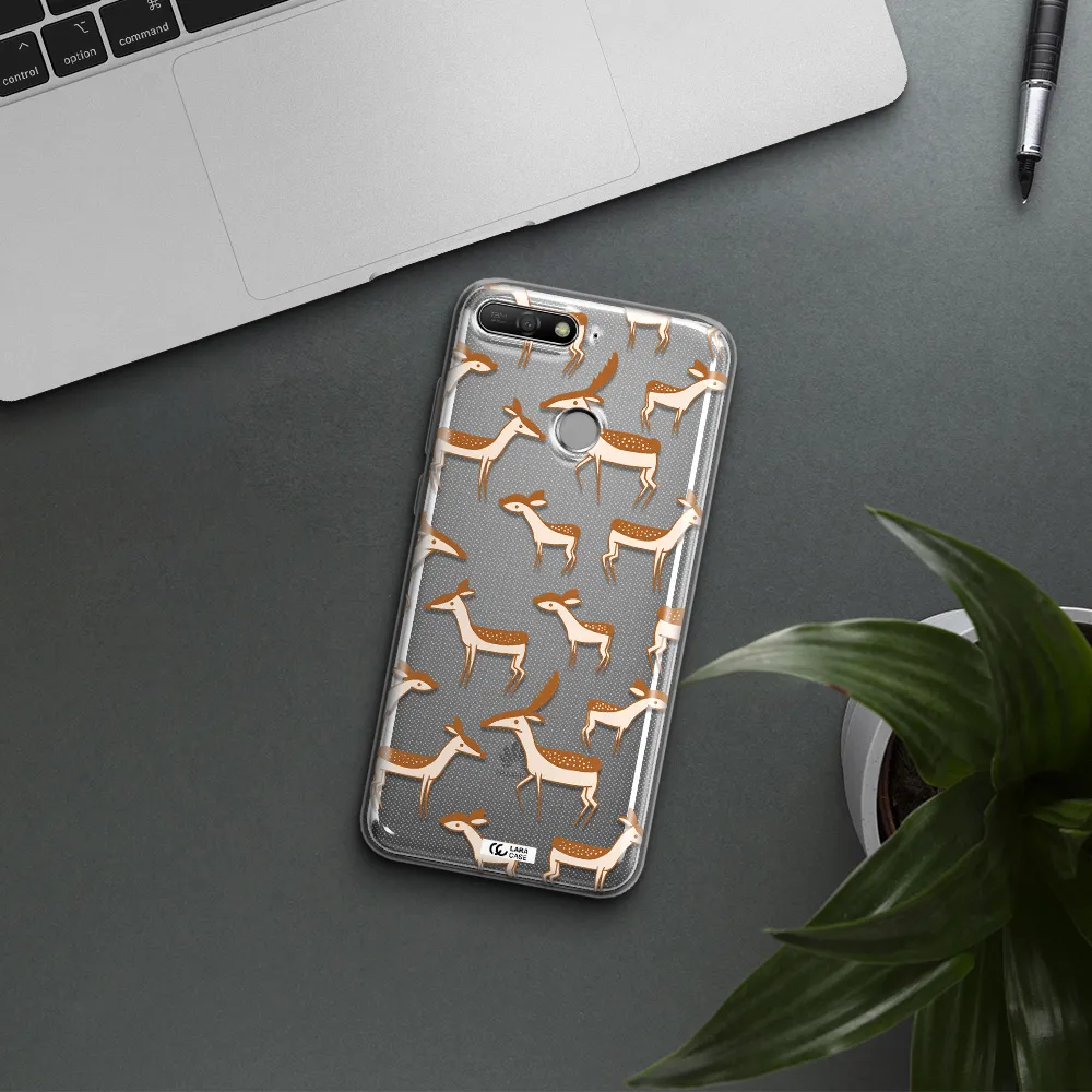 a pattern of deer and fawns Huawei Y6 Prime 2018 Clear TPU Case