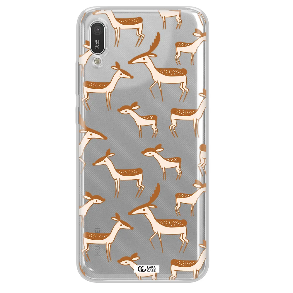 a pattern of deer and fawns Huawei Y6 Pro 2019 Clear TPU Case