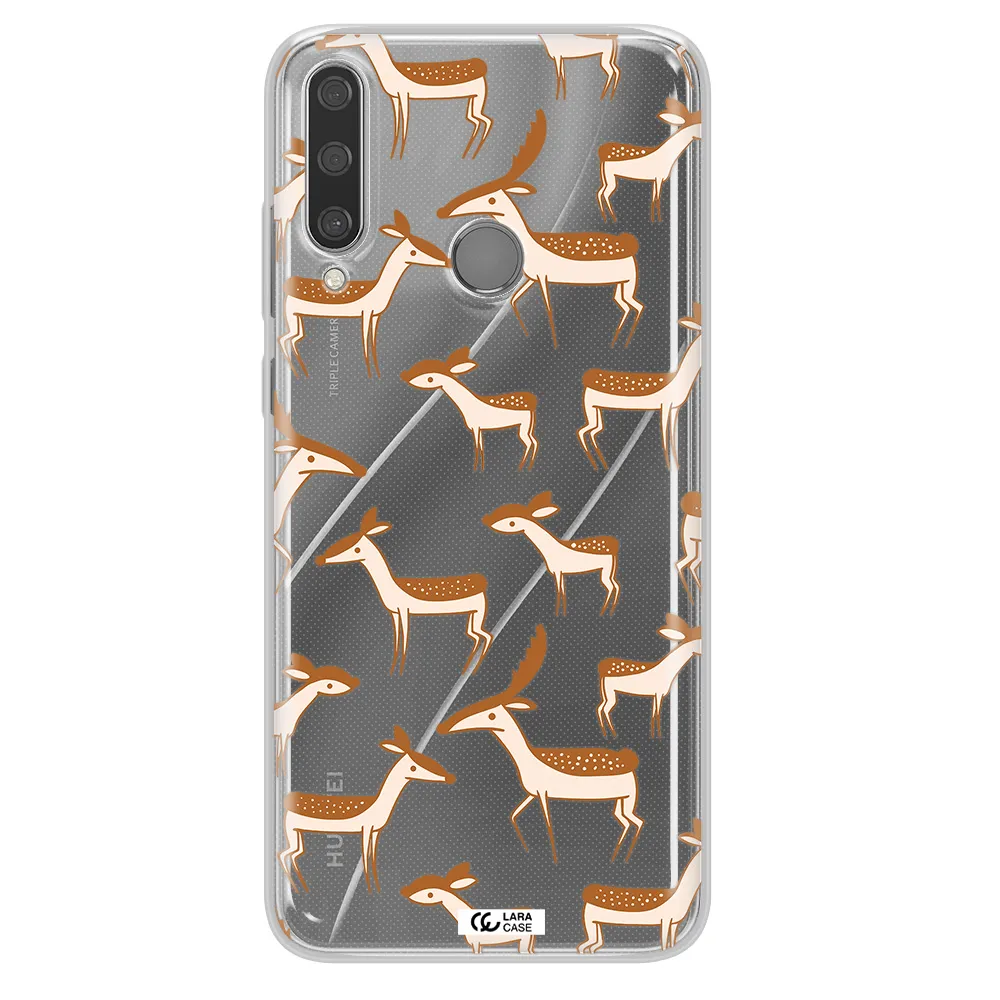 a pattern of deer and fawns Huawei Y6P Clear TPU Case