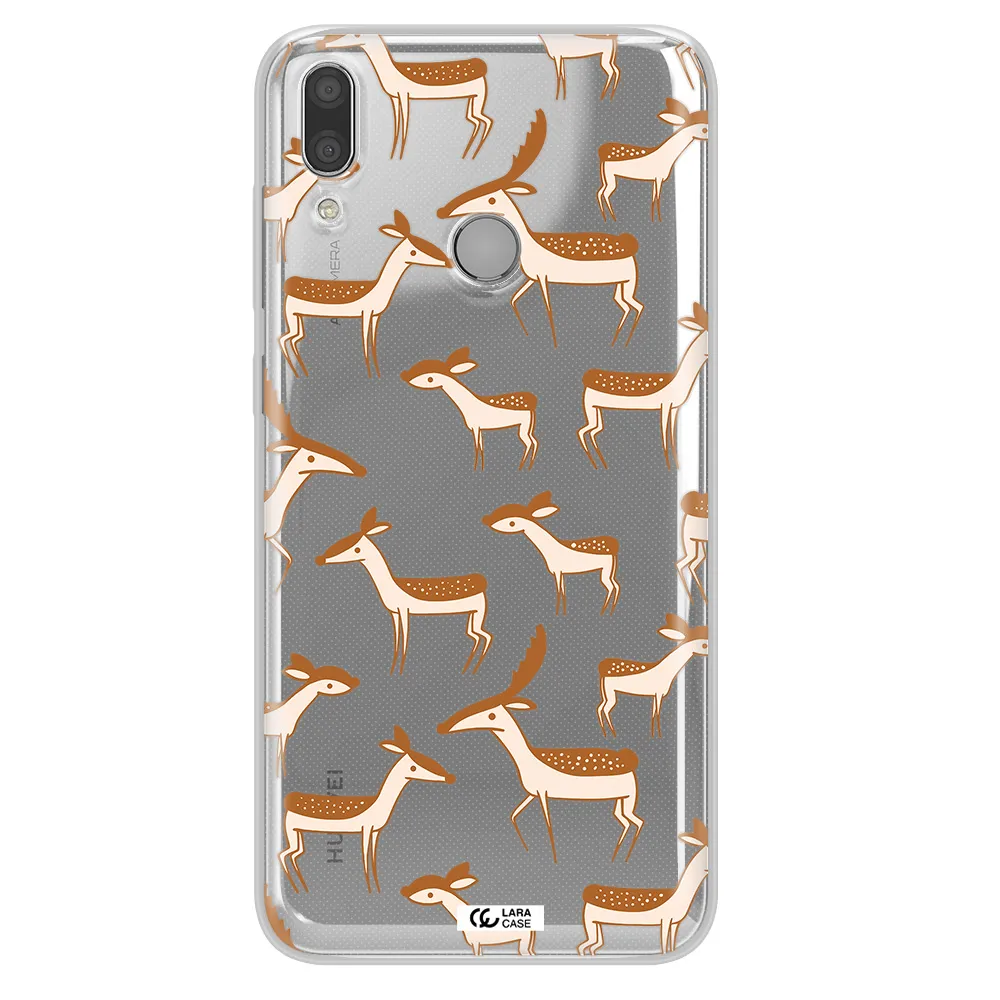 a pattern of deer and fawns Huawei Y9 2019 Clear TPU Case