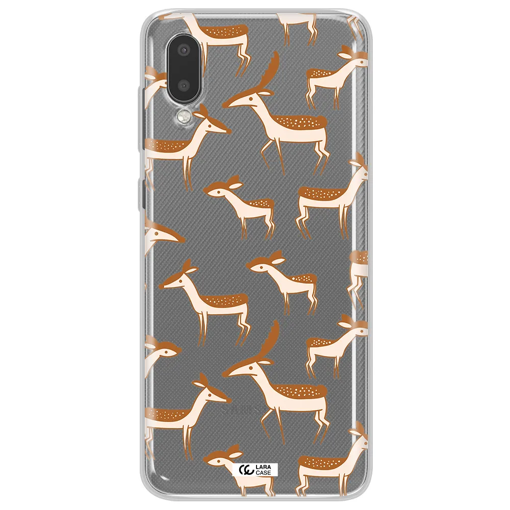 a pattern of deer and fawns Samsung A02 Clear TPU Case