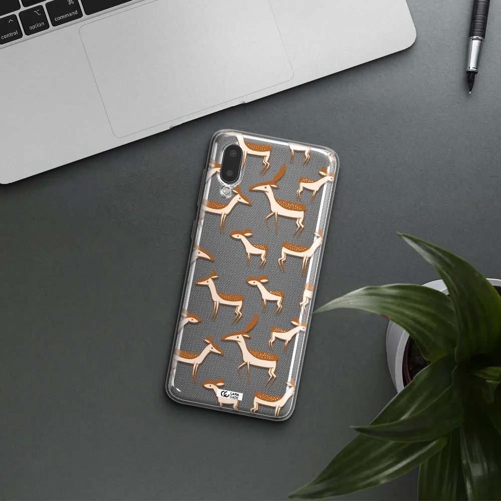 a pattern of deer and fawns Samsung A02 Clear TPU Case