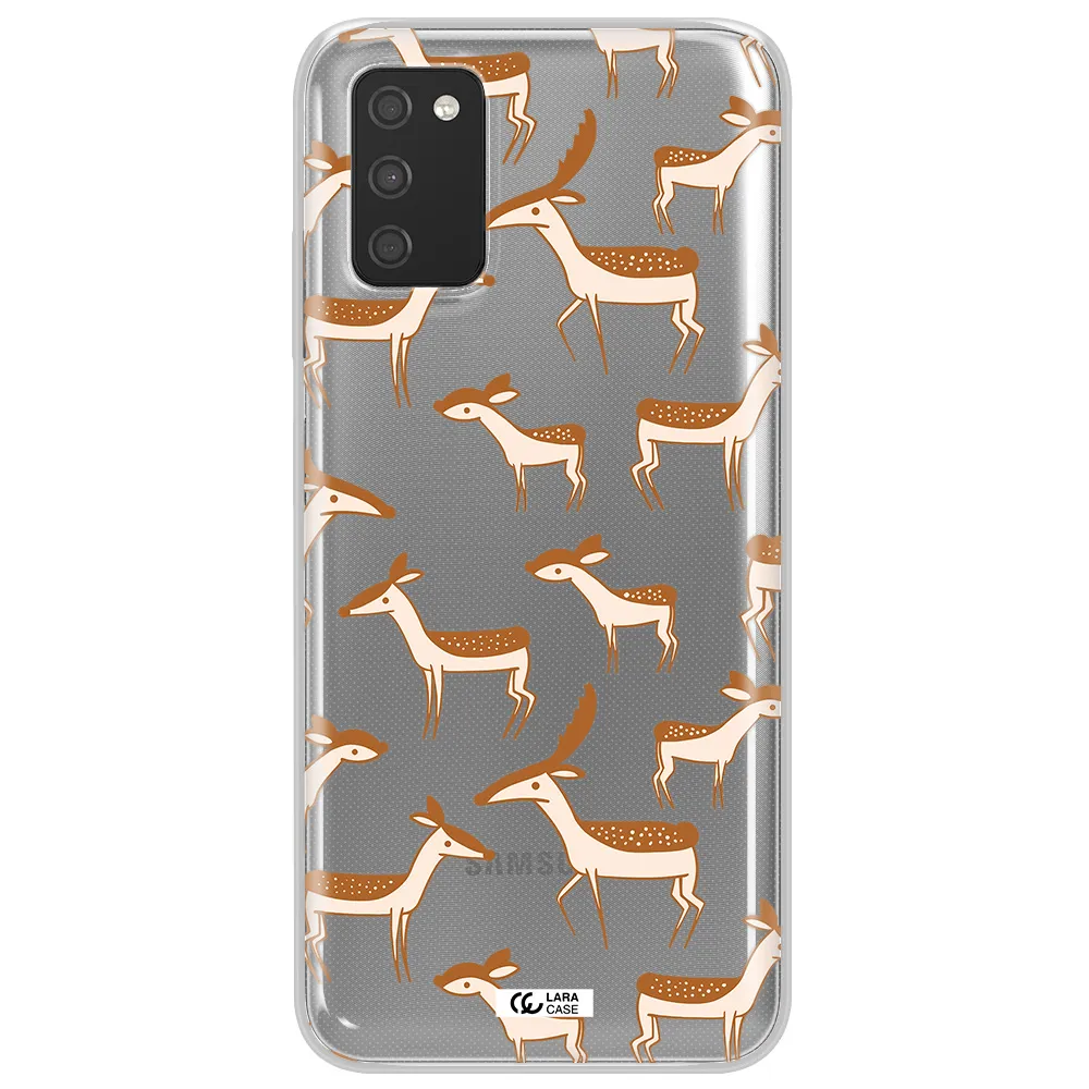 a pattern of deer and fawns Samsung A03S Clear TPU Case