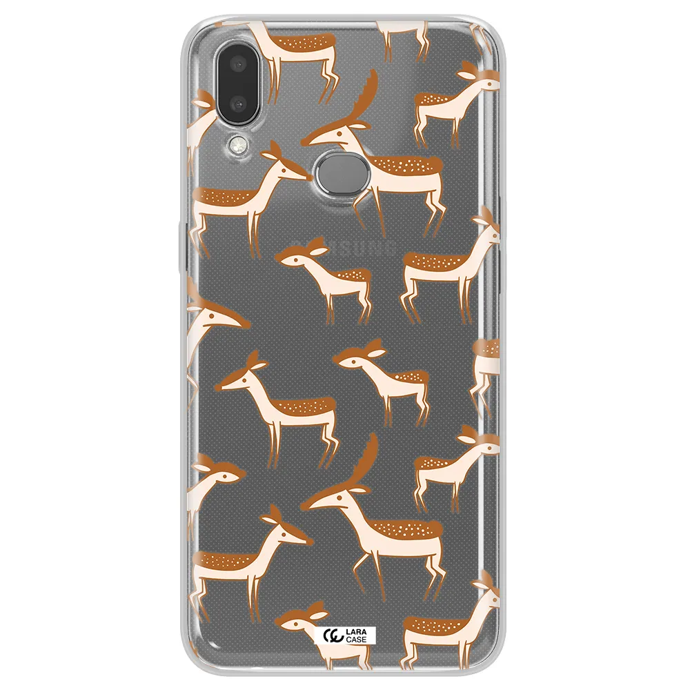 a pattern of deer and fawns Samsung A10S Clear TPU Case