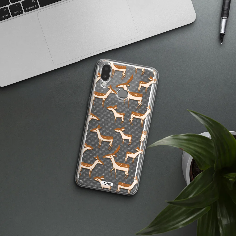 a pattern of deer and fawns Samsung A10S Clear TPU Case