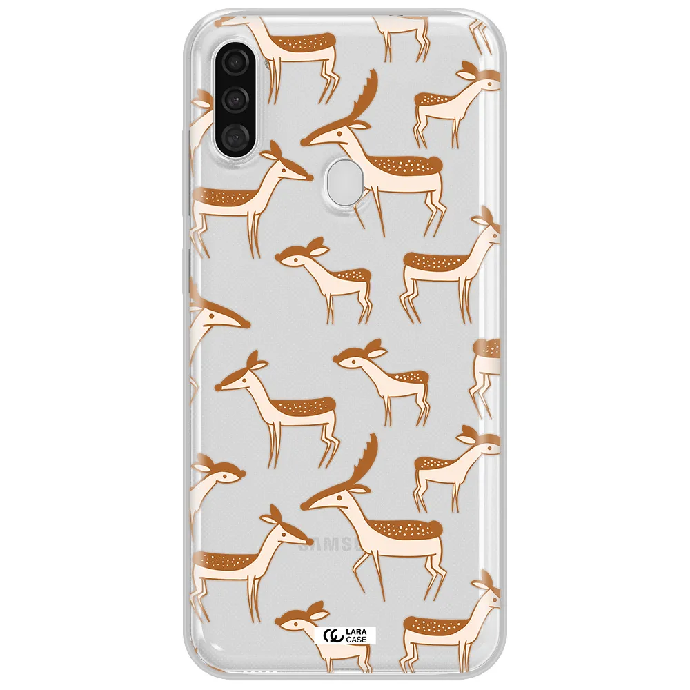 a pattern of deer and fawns Samsung A11 Clear TPU Case