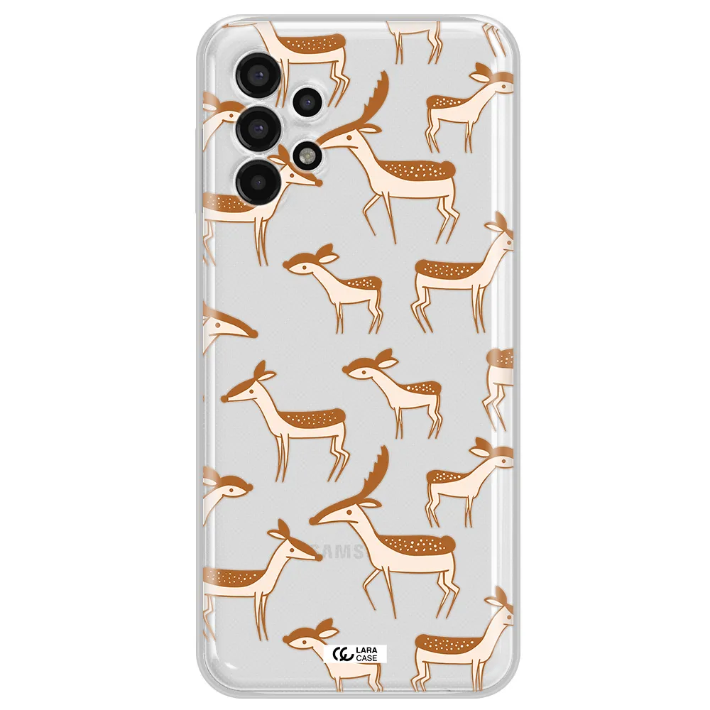a pattern of deer and fawns Samsung A13 4g Clear TPU Case